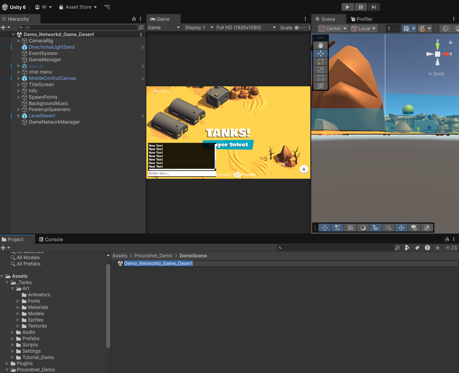 ProudNet Network Demo Scene