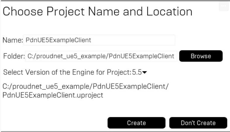 Unreal Project Creation