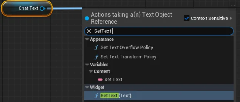 Adding SetText Node