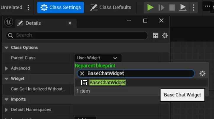 Parent Class Change